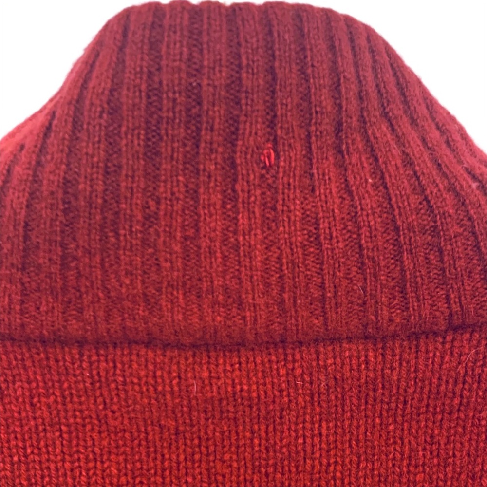 J. Crew Lambswool Quarter Zip Red Sweater Half Fair Isle Christmas Lambs Wool XL - Picture 6 of 8